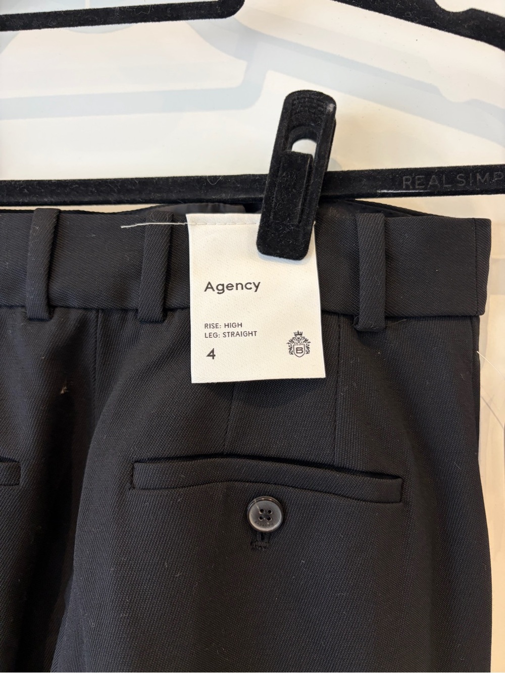 Aritzia Agency High-Rise Straight Trousers - Black